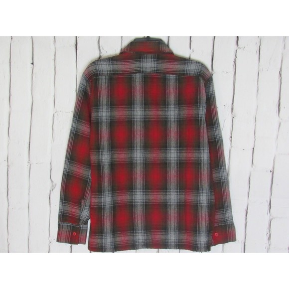 McGregor Men Shirt  Medium 15 15 1/2 Red Plaid Collar Button Front Flannel New - Picture 2 of 4